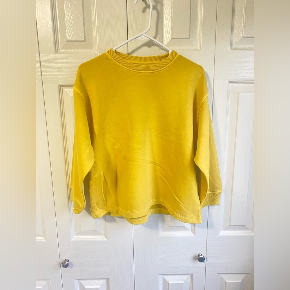 New Aritzia Wilfred Free Yellow Boyfriend-fit crewneck Nan Sweatshirt - Picture 4 of 9